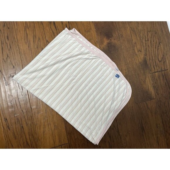 Kickee Pants Swaddling Blanket Natural Pink Gold Cream Viscose from Bamboo 40x29 - Picture 1 of 4
